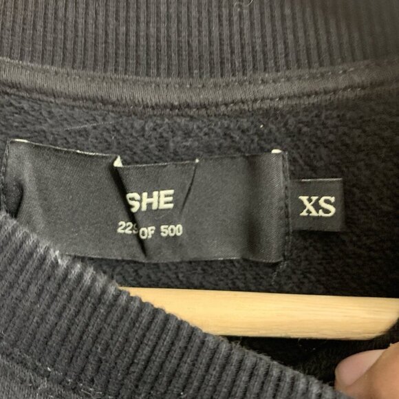 Darc Sport Sweater Womens XS She Wolves Club Crop Top Crewneck Flames Numbered - Picture 5 of 9